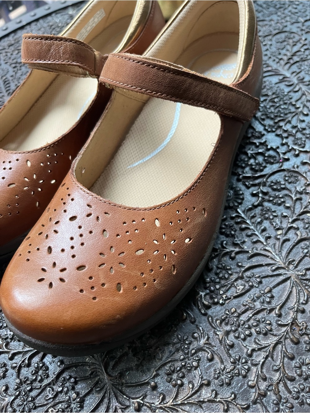 NEW DANSKO STACY MARY JANE SHOES IN TOFFEE LEATHER 39 8.5-9 - Picture 13 of 15